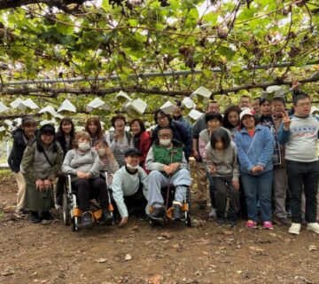 ぶどうの下で、ワンショット。